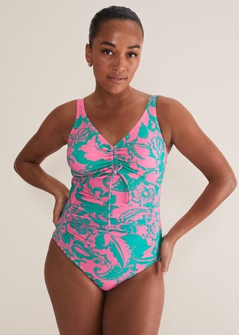 Phase Eight Paisley Printed Swimwear Green/Pink Australia | NO1097453